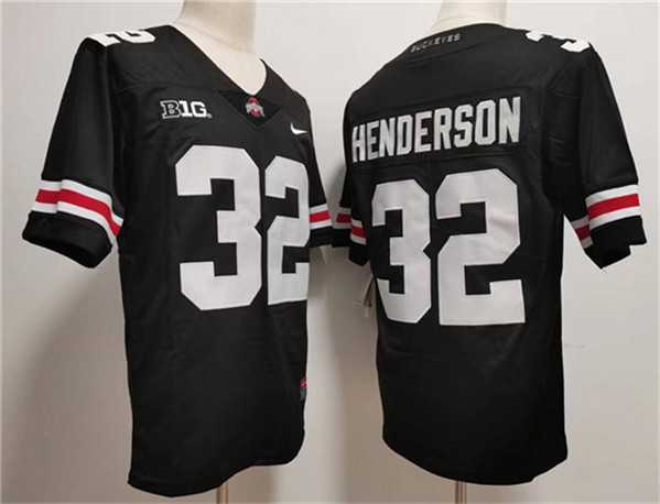 Men%27s Ohio State Buckeyes #32 TreVeyon Henderson Black 2023 F.U.S.E. Limited Stitched Jersey->notre dame fighting irish->NCAA Jersey